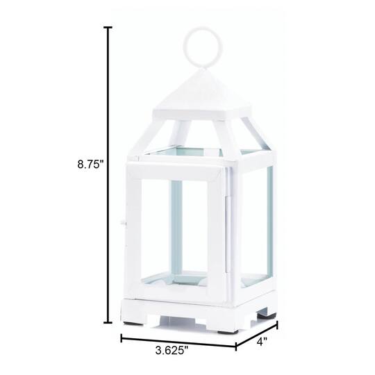 8.75" White Mini Contemporary Lantern